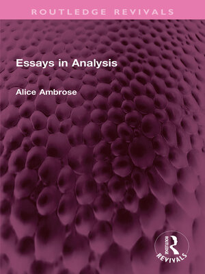 cover image of Essays in Analysis